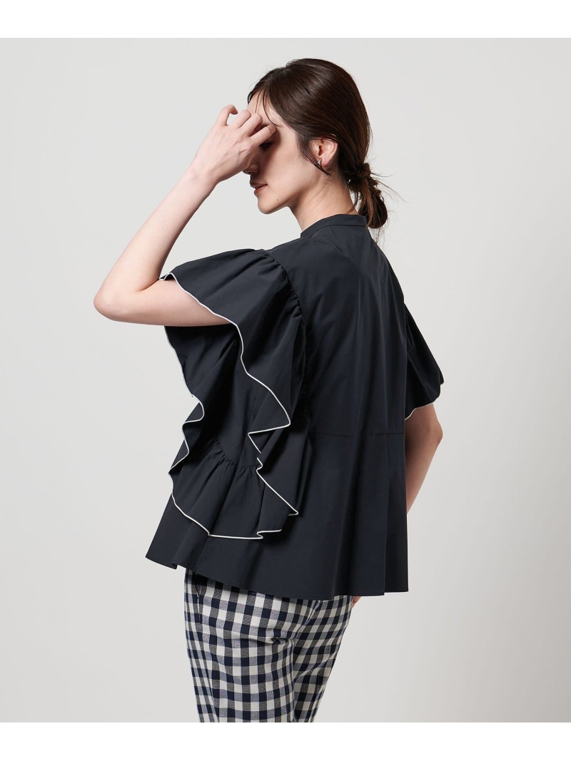 【SALE／30%OFF】イージー フレアスリーブ ブラウス -撥水・UVカット・防シワ- UNITED ARROWS ユナイテッドアローズ アウトレット トップス シャツ・ブラウス ネイビー ブラック ホワイト【RBA_E】【送料無料】[ Fashion] 9,756円