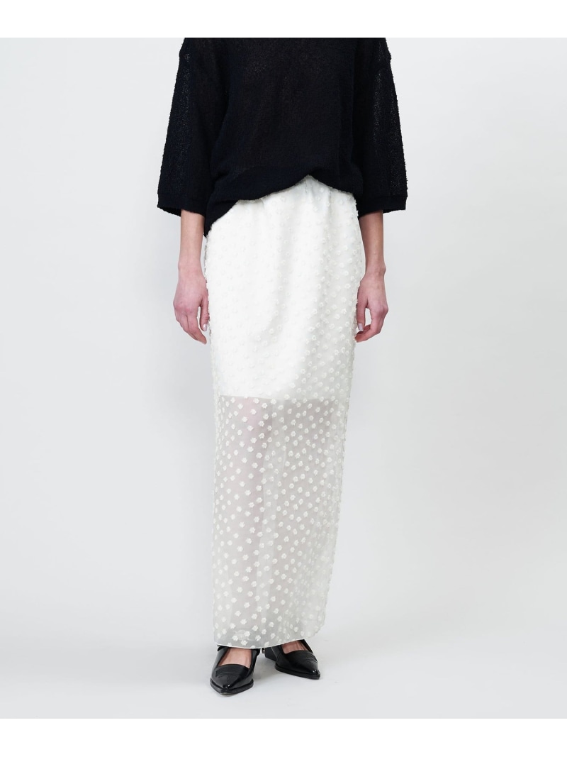 【SALE／50%OFF】＜ASTRAET＞ドット ジャガード タイトスカート ASTRAET ユナイテッドアローズ アウトレット スカート ロング・マキシスカート ホワイト ブラック【RBA_E】【送料無料】[ Fashion]