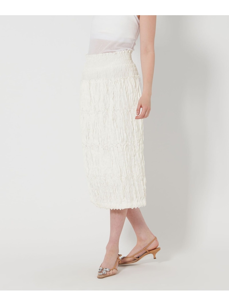 【SALE／50%OFF】＜AEWEN MATOPH＞テープ シャーリング スカート AEWEN MATOPH ユナイテッドアローズ アウトレット スカート ロング・マキシスカート ブラック ホワイト【RBA_E】【送料無料】[ Fashion]