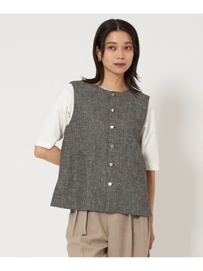 【SALE／50%OFF】カラミ 2WAY ベスト UNITED ARROWS green label relaxing ユナイテッドアローズ アウトレット トップス ベスト・ジレ ブラック ホワイト【RBA_E】【送料無料】[ Fashion]