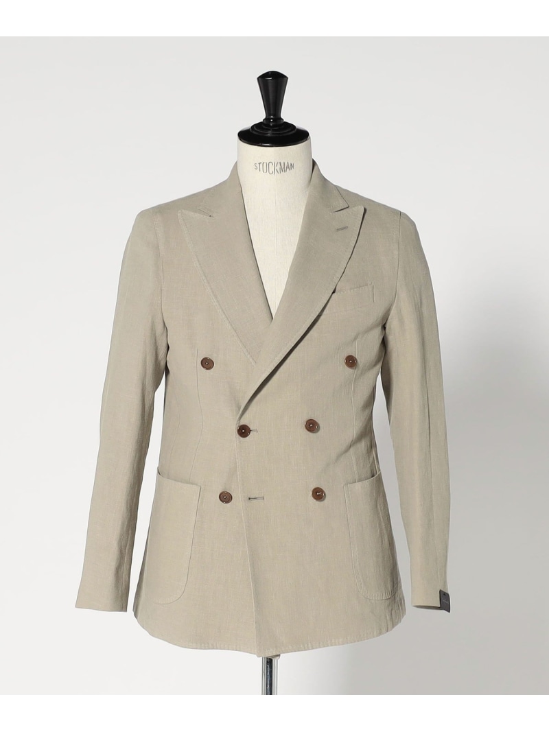 【SALE／50%OFF】＜Errico Formicola＞LI/CO ダブルブレスト 6B ジャケット UNITED ARROWS green label relaxing ユナイテッドアローズ アウトレット ジャケット・アウター テーラードジャケット・ブレザー ベージュ ネイビー【RBA_E】【送料無料】[ Fashion]