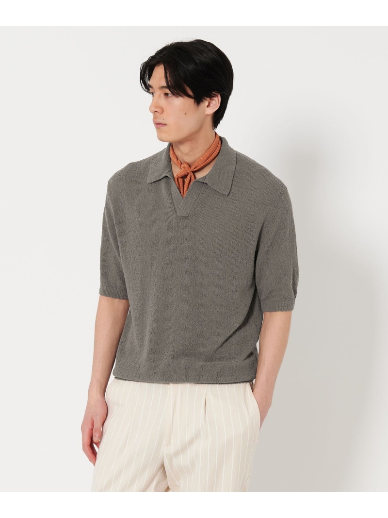 【SALE／50%OFF】ブークレ スキッパー ポロシャツ UNITED ARROWS ユナイテッドアローズ アウトレット トップス ポロシャツ ブラック【RBA_E】【送料無料】[ Fashion]