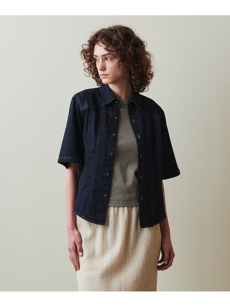 【SALE／50%OFF】＜Steven Alan＞ライトオンスデニム シェイプ シャツ Steven Alan ユナイテッドアローズ アウトレット トップス シャツ・ブラウス ブラック ネイビー【RBA_E】【送料無料】[ Fashion] 7,227円