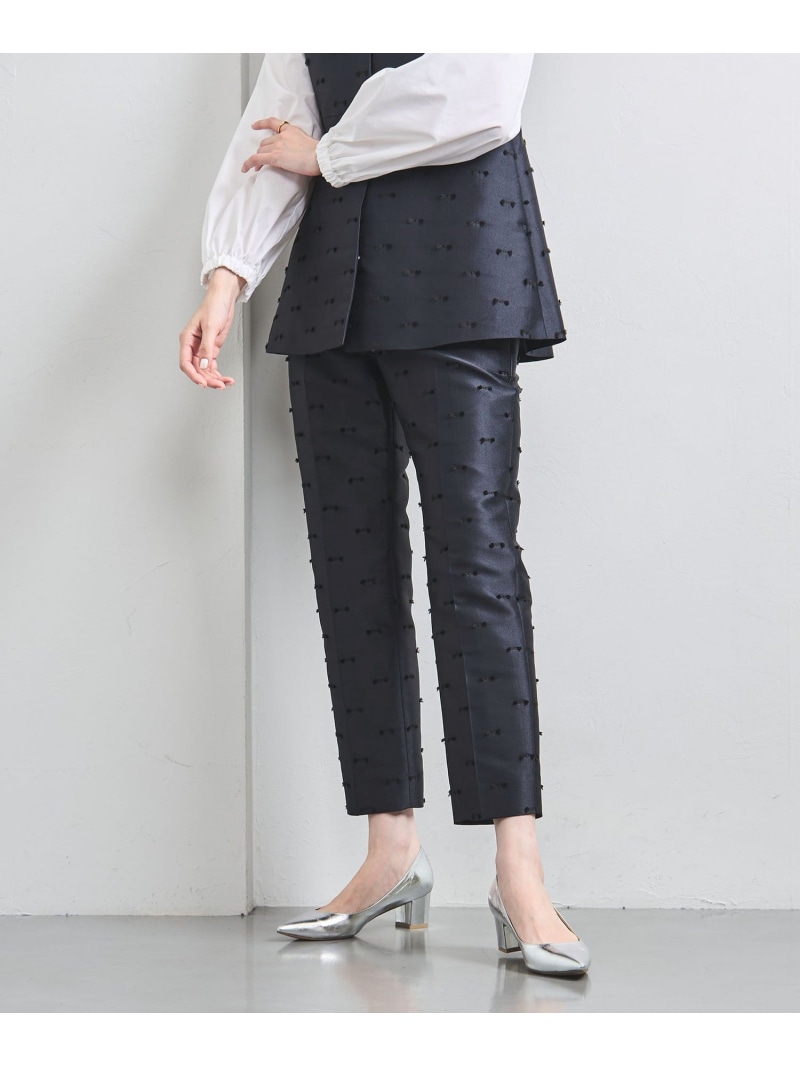 【SALE／70%OFF】リボン カットジャガード パンツ UNITED ARROWS ユナイテッドアローズ アウトレット パンツ スラックス・ドレスパンツ ネイビー ブラック【RBA_E】【送料無料】[ Fashion]