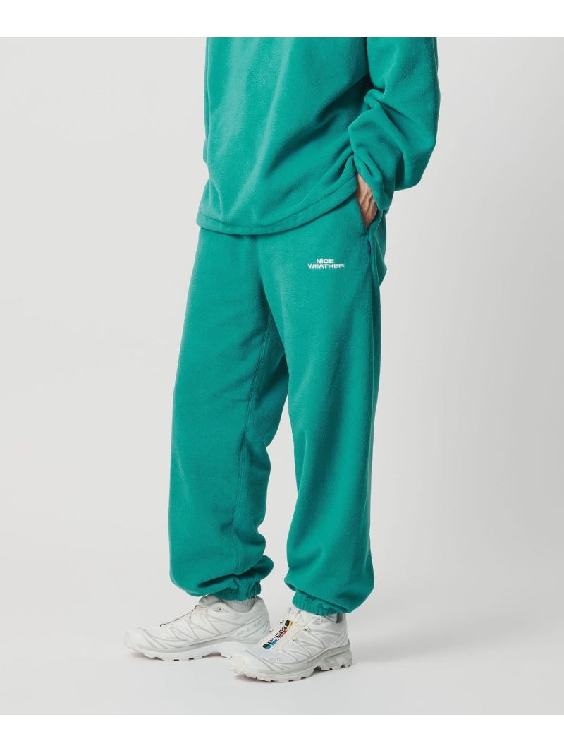 【SALE／40%OFF】＜NICE WEATHER＞ロゴタイプ フリース ズボン下 NICE WEATHER ユナイテッドアローズ 降車口 ズボン下 ジャージ・スウェットパンツ 黒いこと【RBA_E】【貨物輸送無料】[ Fashion]