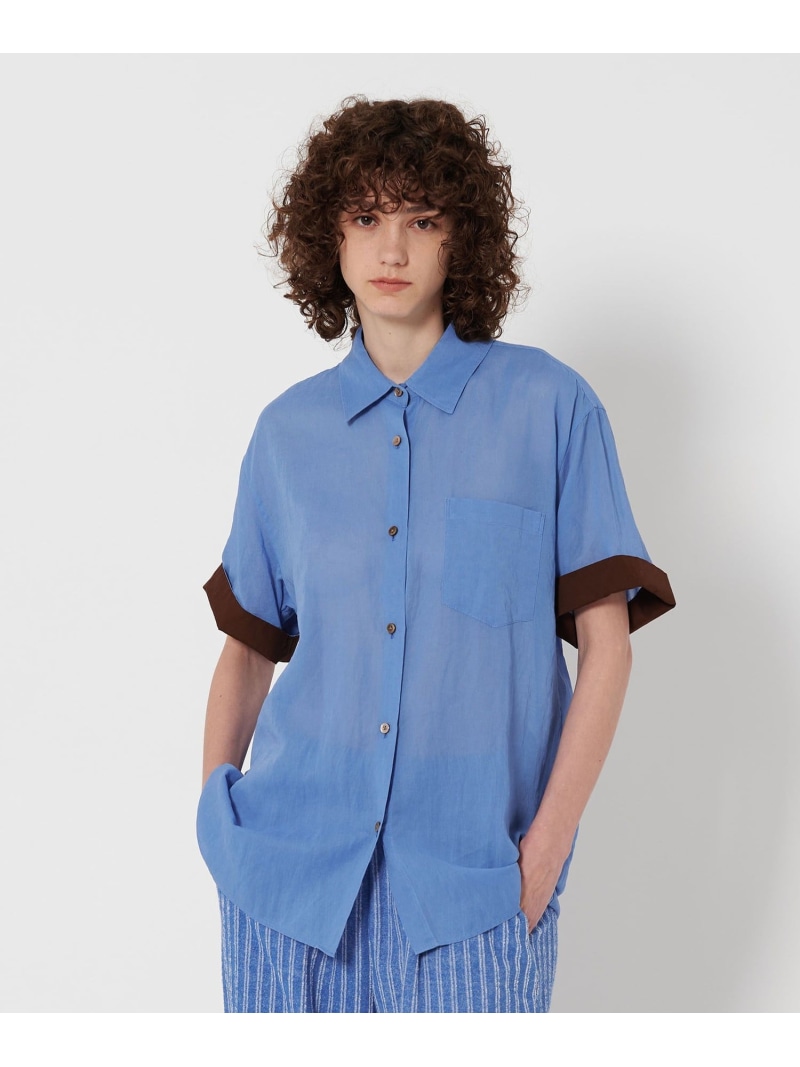 【SALE／40%OFF】＜6(ROKU)＞スケ ショートスリーブ シャツ 6(ROKU) ユナイテッドアローズ アウトレット トップス シャツ・ブラウス グレー【RBA_E】【送料無料】[ Fashion]