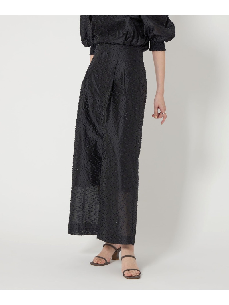 【SALE／65%OFF】カットジャガード ワイドパンツ UNITED ARROWS ユナイテッドアローズ アウトレット パンツ その他のパンツ ブラック【RBA_E】【送料無料】[ Fashion]