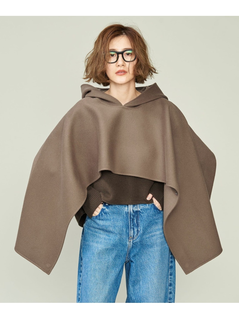 【SALE／50%OFF】＜conte＞フーデッド リバーケープ conte ユナイテッドアローズ アウトレット ジャケット・アウター その他のジャケット・アウター ホワイト ベージュ【RBA_E】【送料無料】[ Fashion]