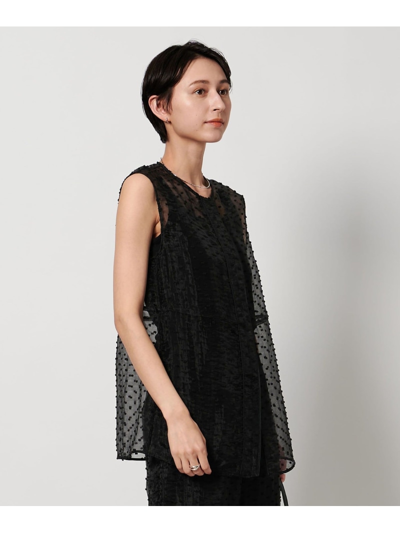 【SALE／50%OFF】オーガンディー 一点 限りない UNITED ARROWS ユナイテッドアローズ 逃げ路 トップス 限りない・ジレ 黒いこと【RBA_E】【貨物輸送無料】[ Fashion] ベスト・ジレ-レディースファッション-トップス