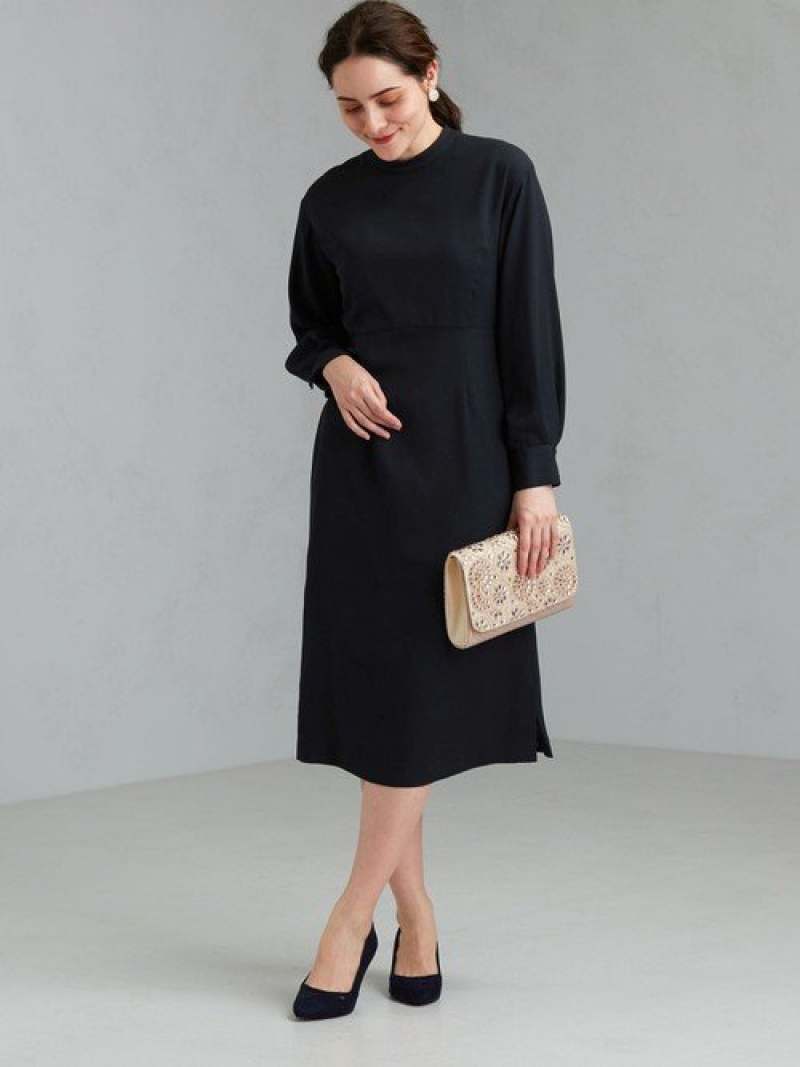 楽天市場 Sale 64 Off D Clan スタンドカラー マット サテン ロング ワンピース United Arrows Green Label Relaxing ユナイテッドアローズ アウトレット ワンピース 長袖ワンピース ネイビー ベージュ Rba E 送料無料 Rakuten Fashion United Arrows Ltd