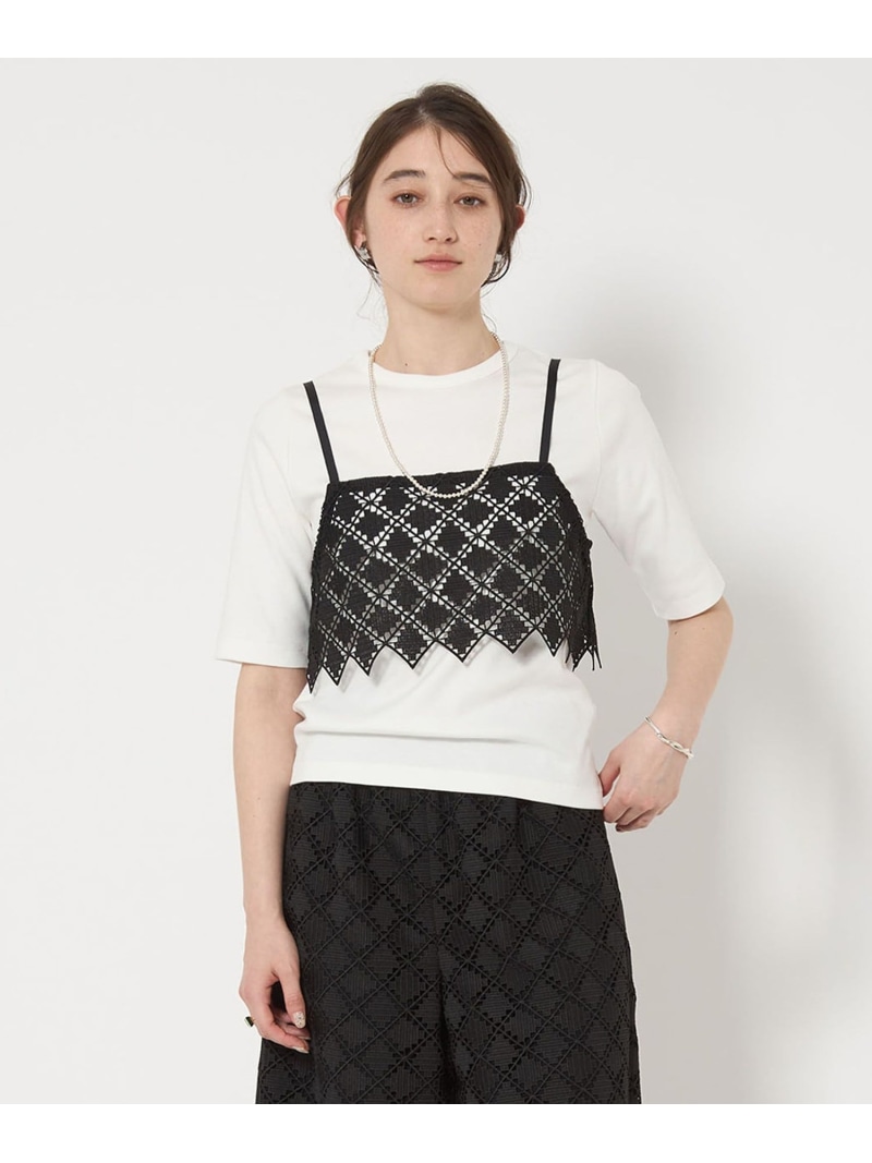 【SALE／60%OFF】レース キャミソール ビスチェ UNITED ARROWS ユナイテッドアローズ アウトレット トップス キャミソール ブラック【RBA_E】【送料無料】[ Fashion] 6,655円