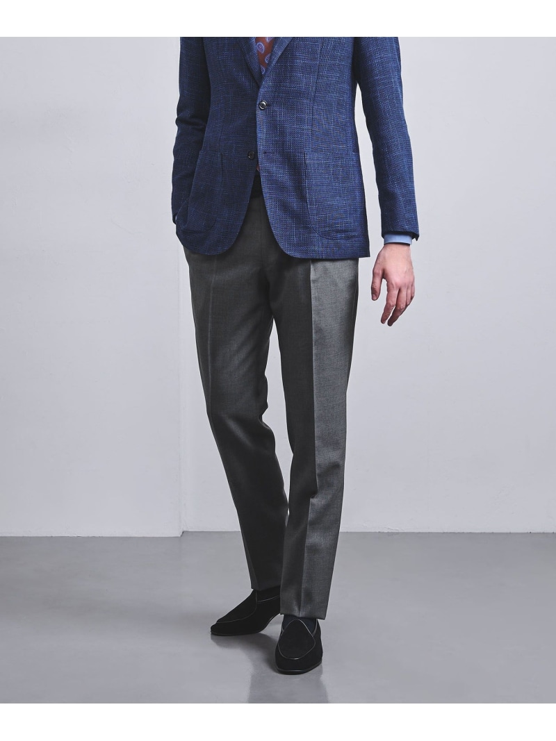 【SALE／70%OFF】トロピカル テーパード 1プリーツ スラックス UNITED ARROWS ユナイテッドアローズ アウトレット パンツ スラックス・ドレスパンツ ネイビー グレー【RBA_E】【送料無料】[ Fashion]