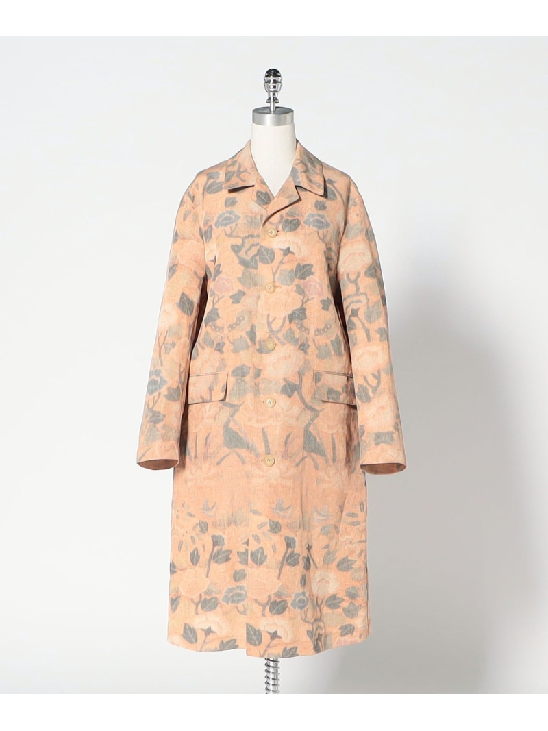 【未使用】LOEFF ロエフ ヘビーツイル マントコート ベージュ カーキ　玉虫 未使用】LOEFF ロエフ ヘビーツイル マントコート ベージュ カーキ