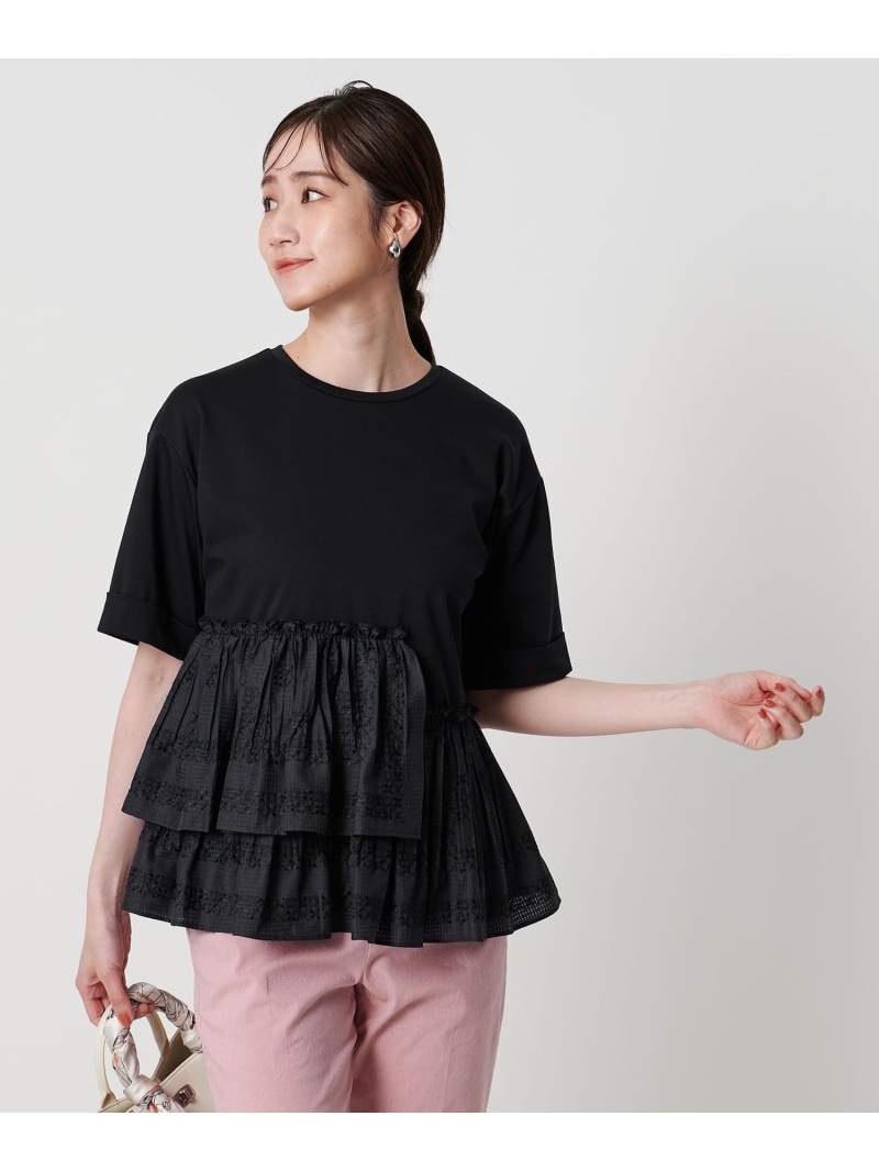 楽天市場】【SALE／50%OFF】エンブロイダリープリーツ コンビ Tシャツ