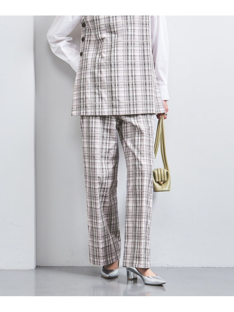 【SALE／80%OFF】チェック ワイドパンツ UNITED ARROWS ユナイテッドアローズ アウトレット パンツ その他のパンツ グレー【RBA_E】【送料無料】[ Fashion]