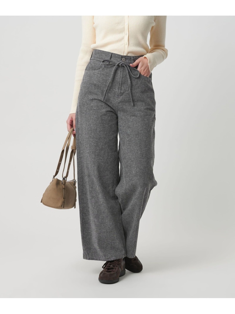 【SALE／50%OFF】リボンベルト ワイドデニムパンツ BEAUTY&YOUTH UNITED ARROWS ユナイテッドアローズ アウトレット パンツ ジーンズ・デニムパンツ グレー【RBA_E】【送料無料】[ Fashion]