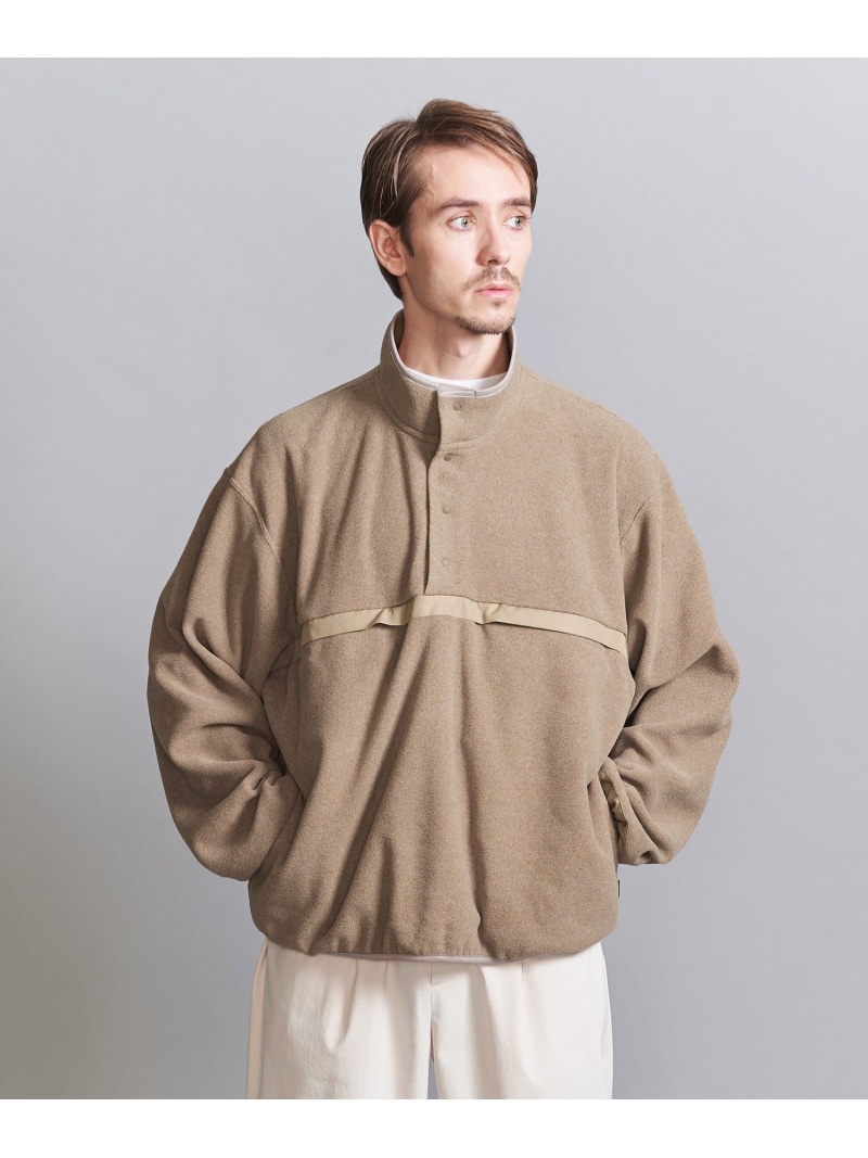 【SALE／70%OFF】＜koti BEAUTY&YOUTH＞ マイクロ フリース スナップ プルオーバー BEAUTY&YOUTH UNITED ARROWS ユナイテッドアローズ アウトレット トップス カットソー・Tシャツ ベージュ ネイビー【RBA_E】【送料無料】[ Fashion]