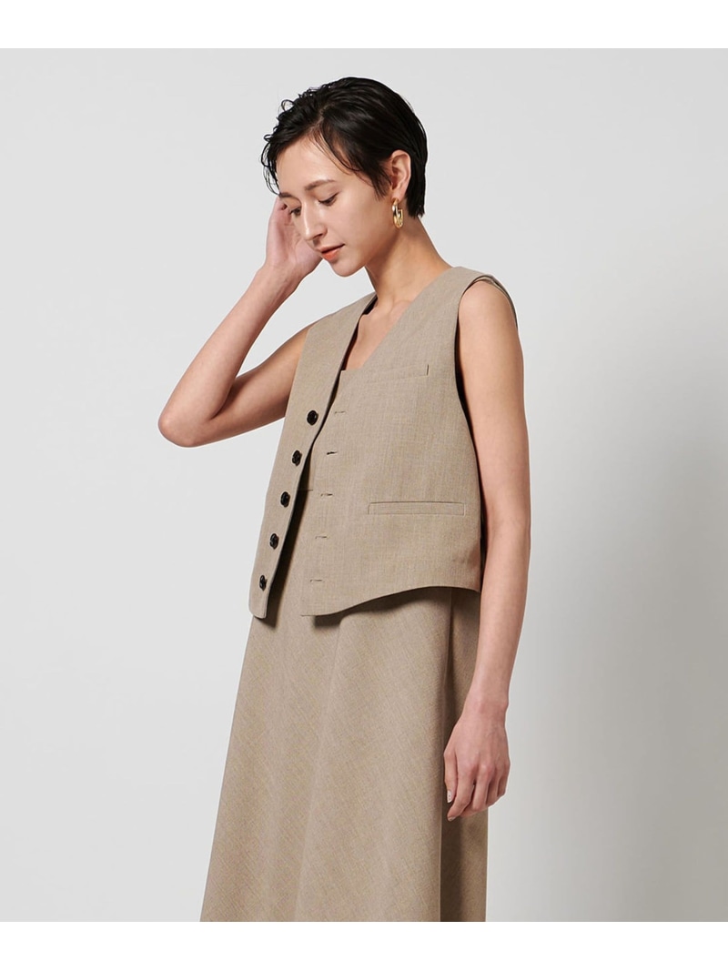 【SALE／60%OFF】リネンライク ベスト UNITED ARROWS ユナイテッドアローズ アウトレット ジャケット・アウター テーラードジャケット・ブレザー ホワイト ブラック【RBA_E】【送料無料】[ Fashion] 12,603円