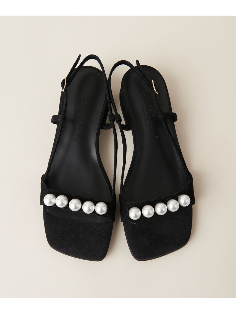 【SALE／50%OFF】パールライクビジュー サンダル30↑ ODETTE E ODILE ユナイテッドアローズ アウトレット シューズ・靴 サンダル シルバー ブラック【RBA_E】【送料無料】[ Fashion]