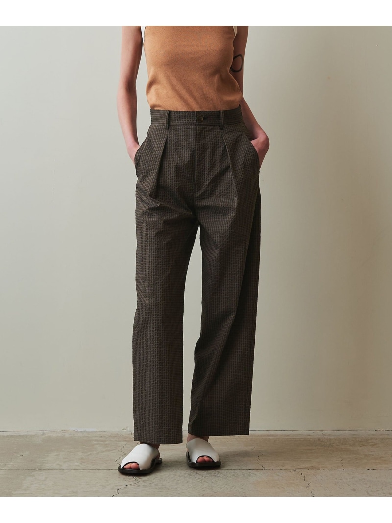 【SALE／60%OFF】＜Steven Alan＞TCサッカー タックトラウザーズ Steven Alan ユナイテッドアローズ アウトレット パンツ その他のパンツ ブラウン ホワイト ブラック【RBA_E】【送料無料】[ Fashion]