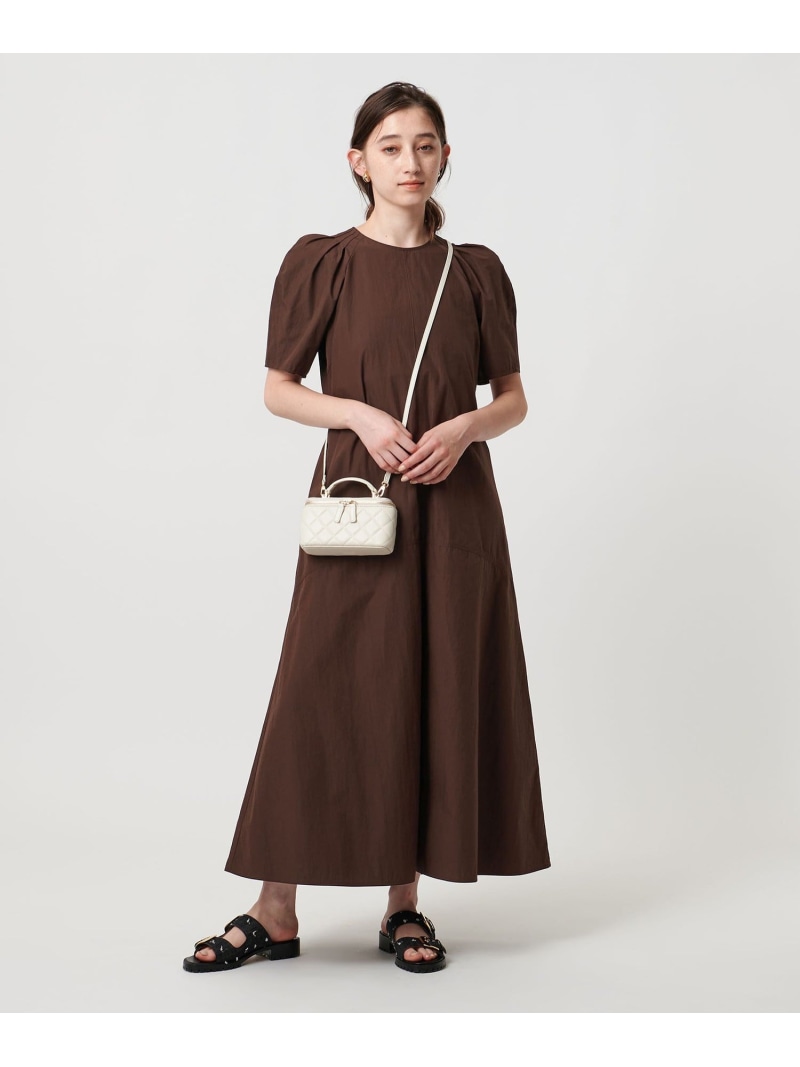 【SALE／30%OFF】パフスリーブワンピース -ウォッシャブル- UNITED ARROWS ユナイテッドアローズ アウトレット ワンピース・ドレス ワンピース ブラウン【RBA_E】【送料無料】[ Fashion]