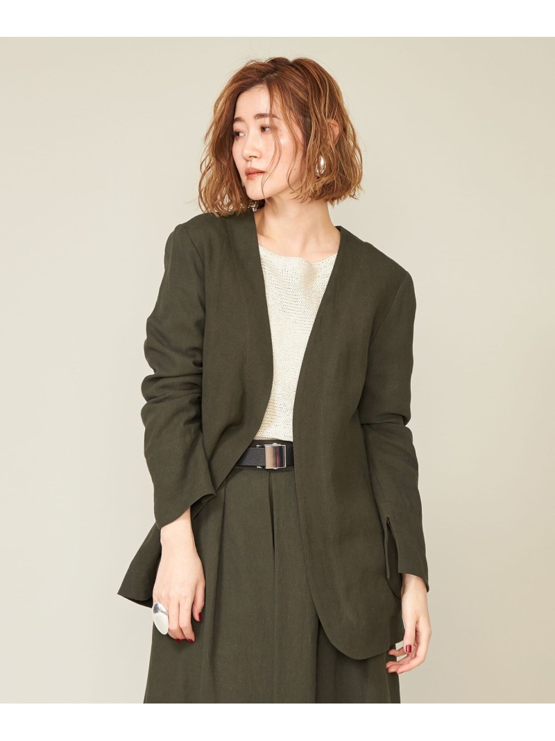 【SALE／50%OFF】＜conte＞ペーパー ノーカラージャケット conte ユナイテッドアローズ アウトレット ジャケット・アウター ノーカラージャケット ベージュ ホワイト グリーン【RBA_E】【送料無料】[ Fashion]