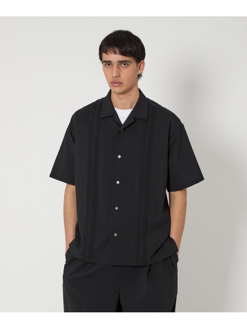 【SALE／50%OFF】RENU TROシリーズ ピンタック オープンカラー シャツ -セットアップ対応- monkey time BEAUTY&YOUTH UNITED ARROWS ユナイテッドアローズ アウトレット トップス シャツ・ブラウス ベージュ ブラック ネイビー グレー【RBA_E】【送料無料】[ Fashion]