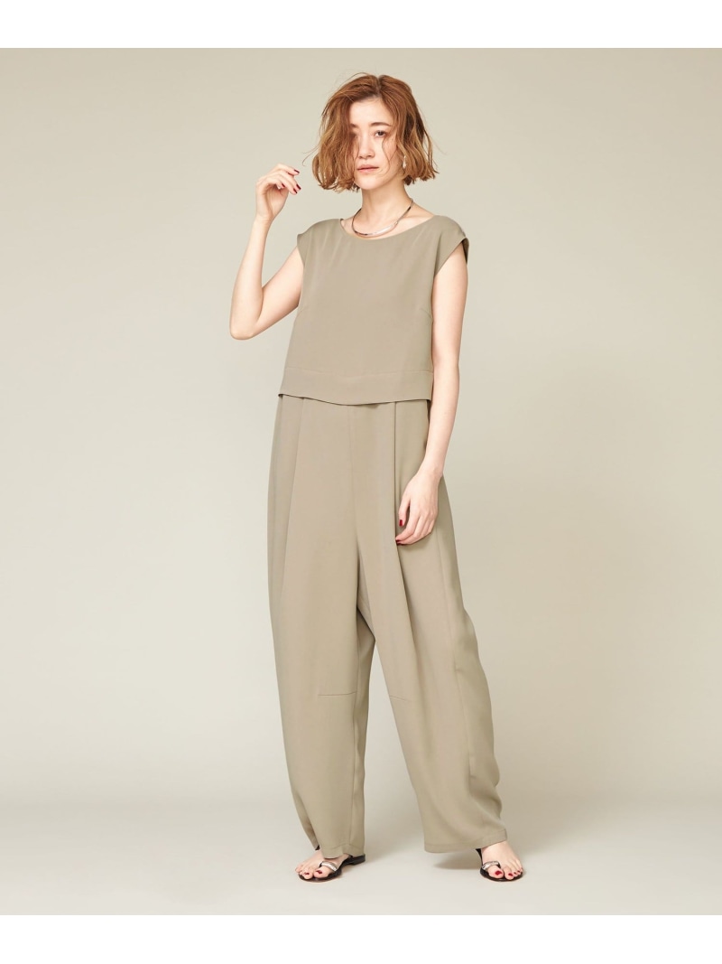 【SALE／50%OFF】＜conte＞タック ノースリーブ オールインワン conte ユナイテッドアローズ アウトレット オールインワン・オーバーオール その他のオールインワン・オーバーオール グレー ブラック ベージュ【RBA_E】【送料無料】[ Fashion]