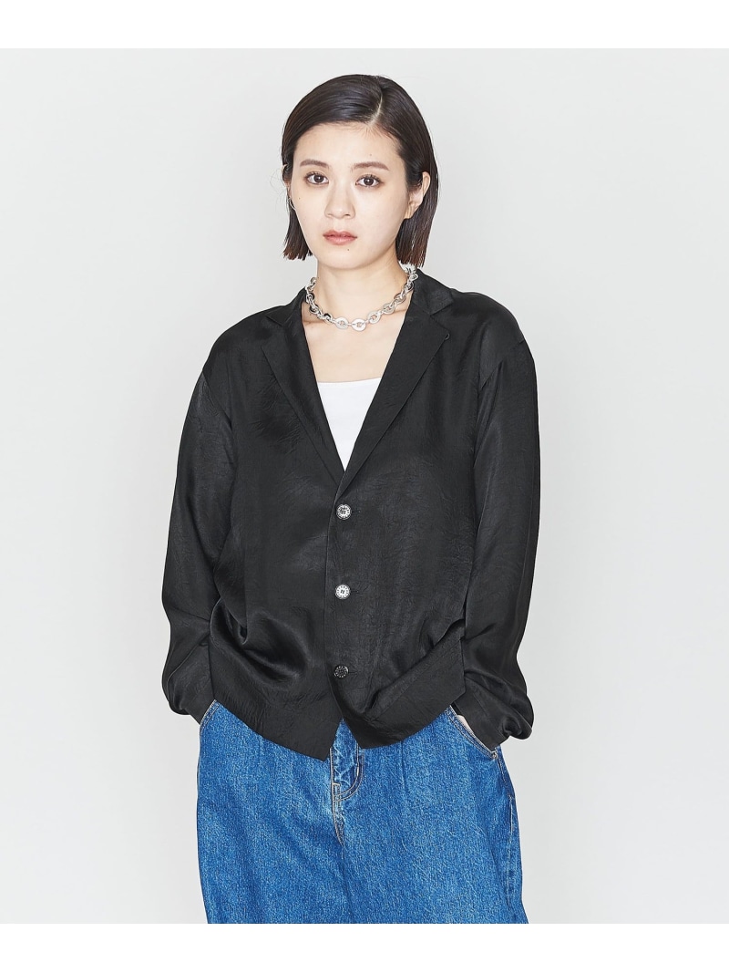 【SALE／60%OFF】＜ASTRAET＞ツイル テーラード ブラウス ASTRAET ユナイテッドアローズ アウトレット トップス シャツ・ブラウス ブラック ブラウン【RBA_E】【送料無料】[ Fashion]