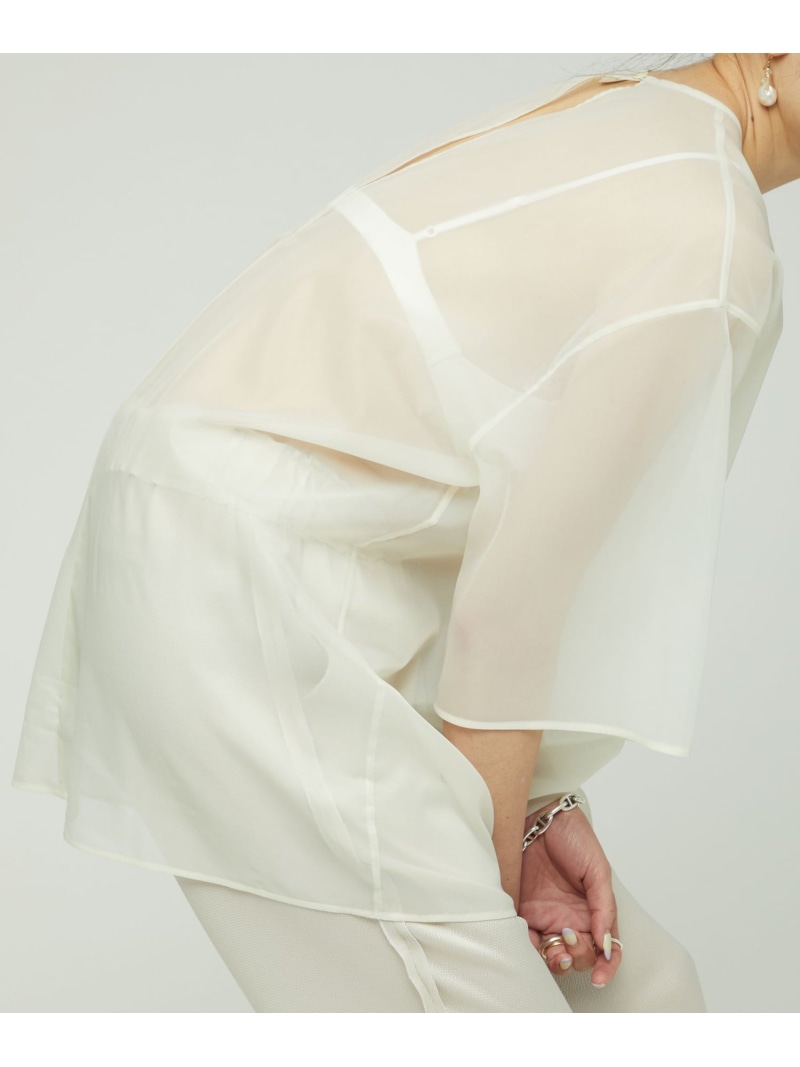 【SALE／30%OFF】＜AEWEN MATOPH＞オーガンジー ビッグT ブラウス AEWEN MATOPH ユナイテッドアローズ アウトレット トップス シャツ・ブラウス ホワイト ブラック【RBA_E】【送料無料】[ Fashion]
