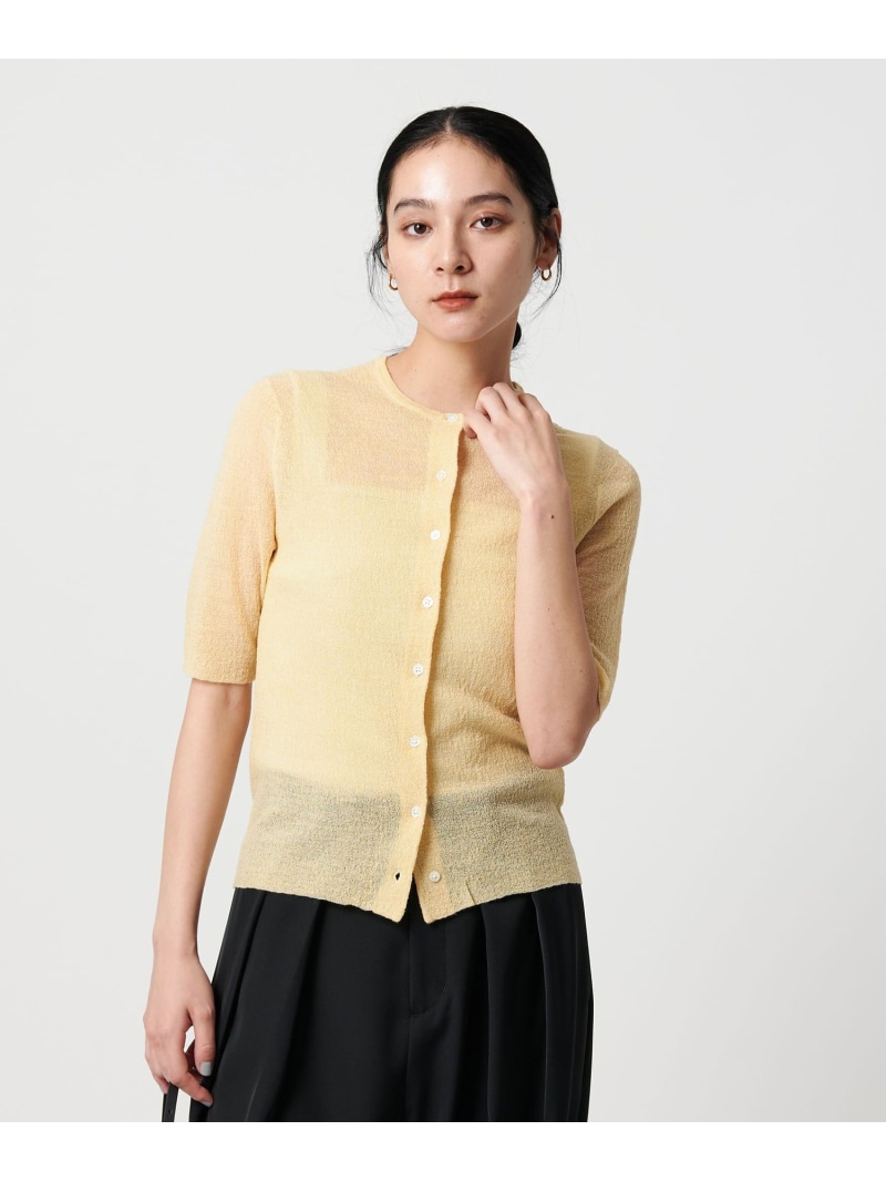 【SALE／30%OFF】ウールナイロン クルーネックハーフスリーブカーディガン BEAUTY&YOUTH UNITED ARROWS ユナイテッドアローズ アウトレット トップス カーディガン ブラック【RBA_E】【送料無料】[ Fashion]