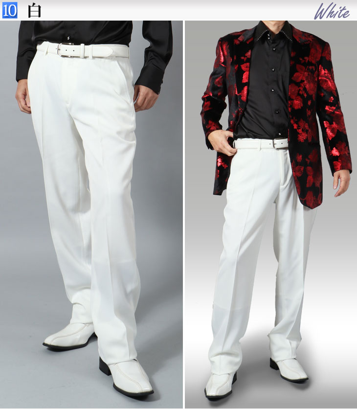 今まで 公使館 アクセント 白 スラックス Mihara Cl Jp