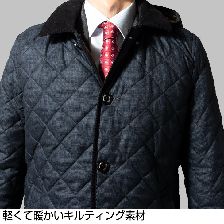 【楽天市場】ビジネスコート メンズ ハーフコート キルティングジャケット 着脱フード付 黒紺 ネイビー キャメル チャコール グレー
