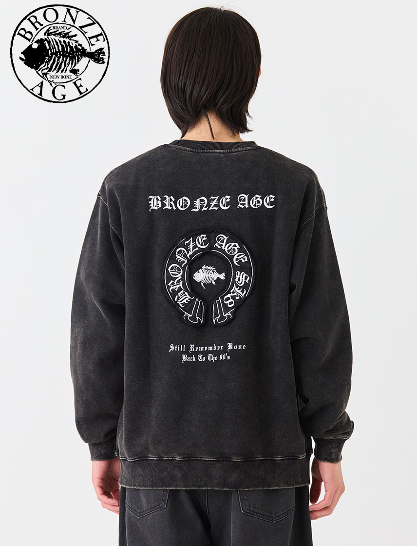 【BRONZE AGE】ケミカルウォッシュ裏起毛トレーナー メンズ レディース ストリート カジュアル スケート ブランド おしゃれ 韓国ファッション
