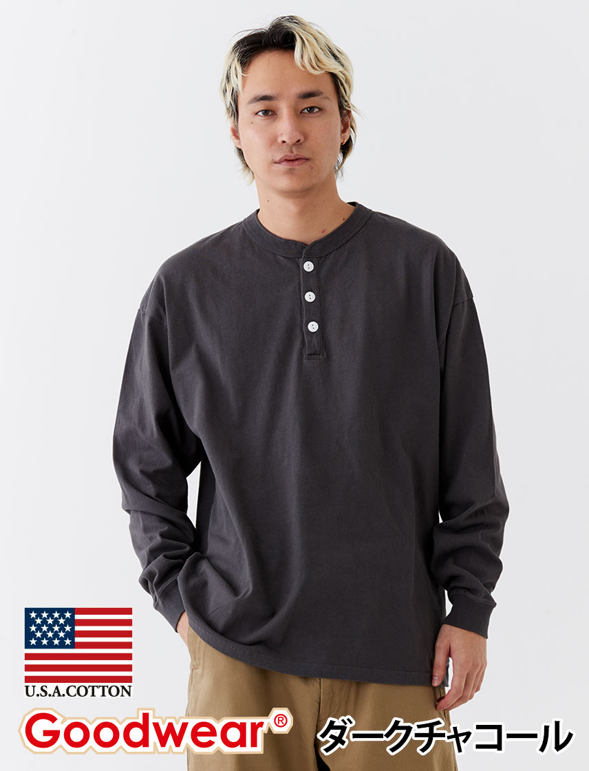 楽天市場】Goodwear グッドウェア ロンT ヘンリーネック メンズ