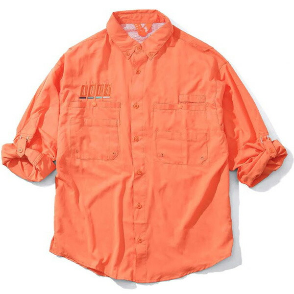 【FLATLUX（フラットラックス）】 HOTROD FISHING SHIRT(NEON PINK)FTLXAQUA アクア　フィッシングシャツ　オレンジ｜BLACKANNY