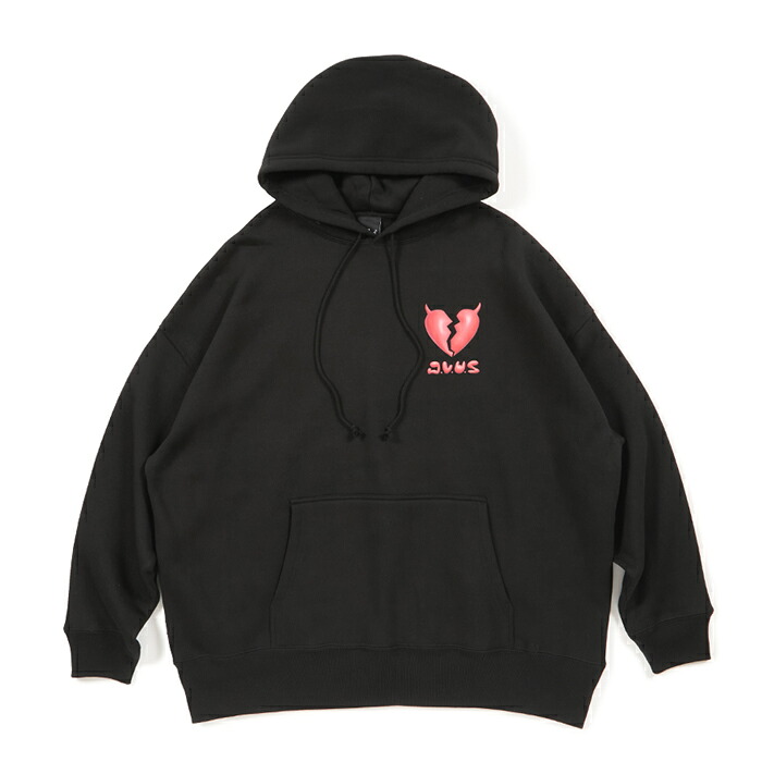 【Deviluse（デビルユース）】Plump Heart Pullover Hooded スウェット　パーカ　プルオーバー　ハート　フーディ　3D