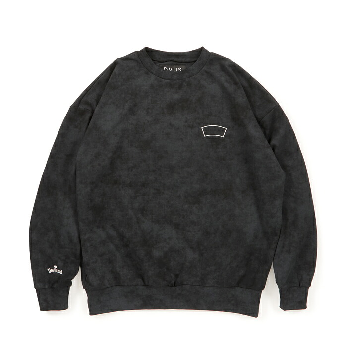 【Deviluse（デビルユース）】Blank Logo Crewneck Sweat トレーナー　スウェット　クルーネック　　ブランクロゴ　ウォッシュ加工　刺繍