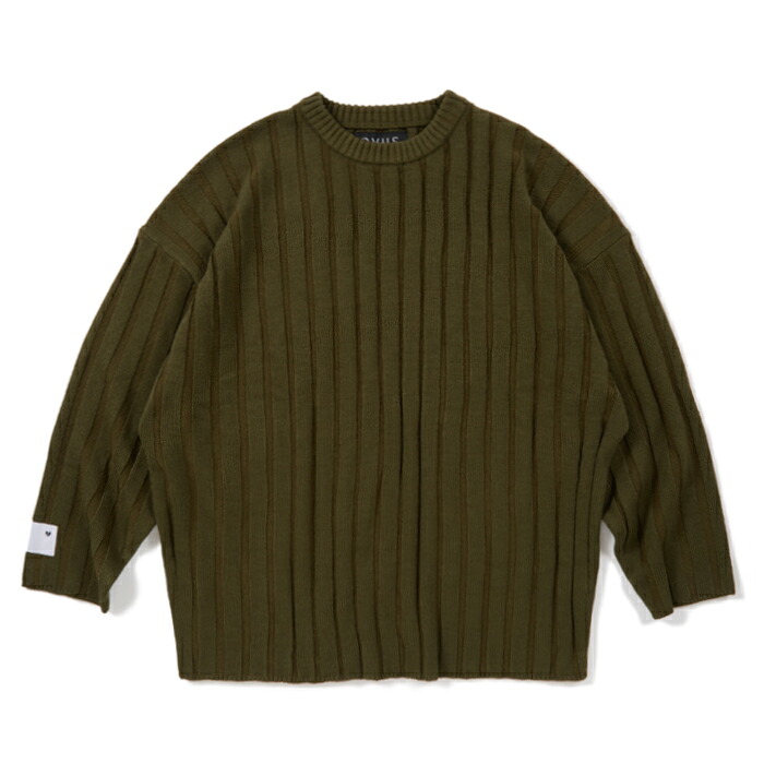 \u003cBR\u003e\u003cBR\u003e【Deviluse（デビルユース）】Bump Knit Crewneck(OLIVE)\u003cBR\u003e\u003cBR\u003e編み物 スウェーター 肋筋編み クルーネックセーター アクリル繊維