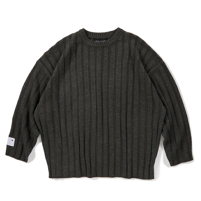 \u003cBR\u003e\u003cBR\u003e【Deviluse（デビルユース）】Bump Knit Crewneck(Charcoal)\u003cBR\u003e\u003cBR\u003e編み物 スウェーター 肋筋編み クルーネックセーター アクリル繊維