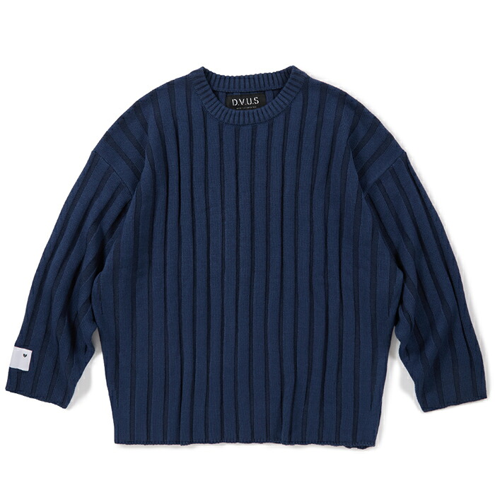 \u003cBR\u003e\u003cBR\u003e【Deviluse（デビルユース）】Bump Knit Crewneck(NAVY)\u003cBR\u003e\u003cBR\u003e編み物 スウェーター 肋筋編み クルーネックセーター アクリル繊維