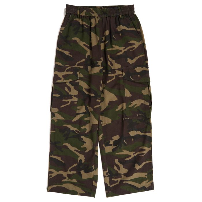 \u003cBR\u003e\u003cBR\u003e【Deviluse（デビルユース）】Camo Wide Cargo Pants(GREEN)\u003cBR\u003eカーゴパンツ 化けの皮 ウッドランド 広々としたズボン下 裾ドローコード