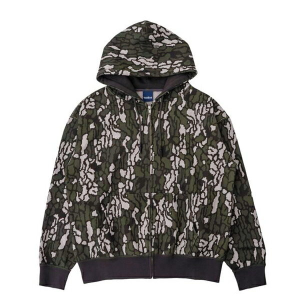 【INTERBREED（インターブリード）】CAMOUFLAGE HEAVY WEIGHT ZIP HOODIE(WOOD CAMO) スウェットパーカー　ジップパーカ　フーディ　カモフラ　リアルツリー