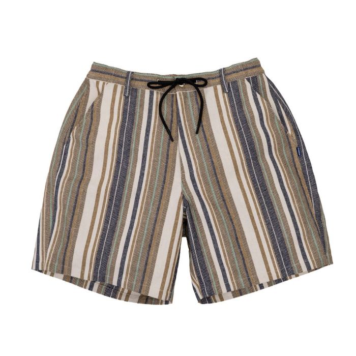【INTERBREED(インターブリード)】MULTI STRIPED SUMMER SHORTS(NATURAL)マルチカラー ストライプ ショーツ ショートパンツ セットアップ|BLACKANNY