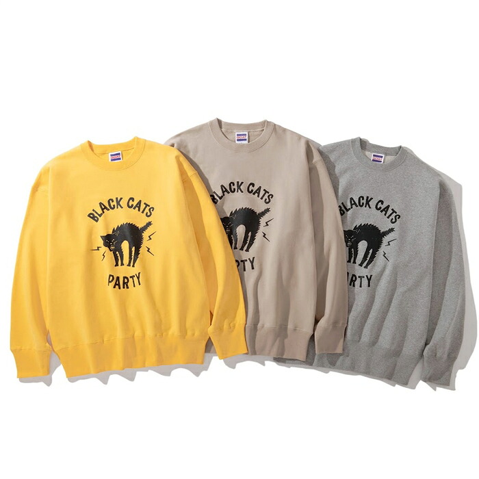 【FLATLUX（フラットラックス）】BCP CREWNECK BLACK CAT PARTY　ブラックパンサーパーティ　ブラックパワー　トレーナー　ヘビーウェイト　GOAT　XL　XXL