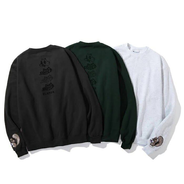 \u003cBR\u003e\u003cBR\u003e【FLATLUX/木目細かラックス】SNITCH CREWNECK(FOREST)\u003cBR\u003eはやりっ児 Champion  クルースウェット 栗鼠 刺しゅう ビッグ大きさ XXL