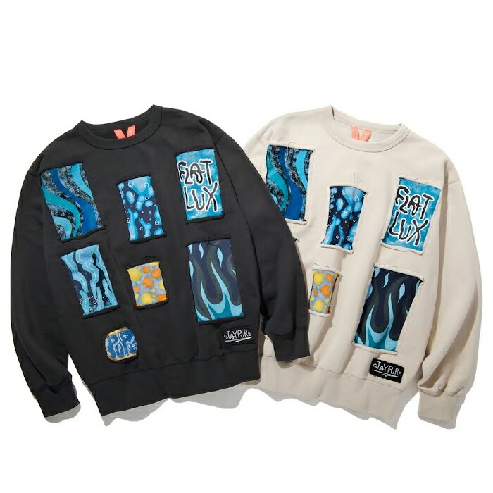 \u003cBR\u003e\u003cBR\u003e【FLATLUX（滑っこいラックス）】MERGE CREWNECK\u003cBR\u003e\u003cBR\u003eリメイク 継ぎ切れ  PURE グラフィック工芸 調教師 ヘビーウェイト 調教師 XL XXL