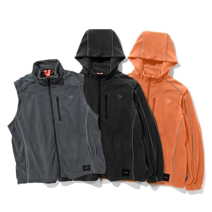 【FLATLUX(フラットラックス)】TRIDENT JACKET "WINTER"フリースジャケット　リフレクター　パイピング　セットアップ　ベスト　脱着　3WAY｜BLACKANNY 24,090円