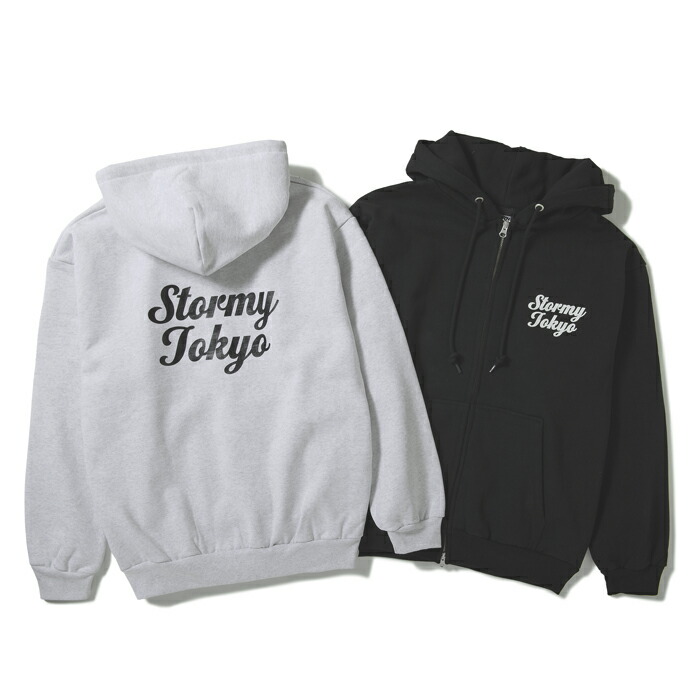 【 STORMY ストーミー】SCRIPT LOGO FULL ZIP HOODIEストーミー スクリプトロゴ ジップパーカ スウェットパーカ フーディ ヘビーウェイト|BLACKANNY