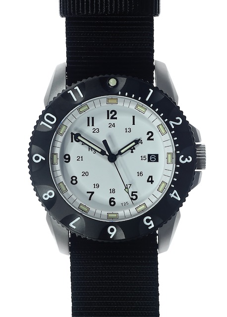 【New】ミリタリーウォッチ カンパニー MWC時計 軍用時計 セイコー SEIKO NH35A 300m 防水 Type6 自動巻 ホワイトダイアル P656 デイト GTLS トリチウム 自己発光 サファイア 高高度・耐衝撃・耐磁気 MWC 時計 ミリタリー アメリカ軍 ミルスペック MIL-W-46374F